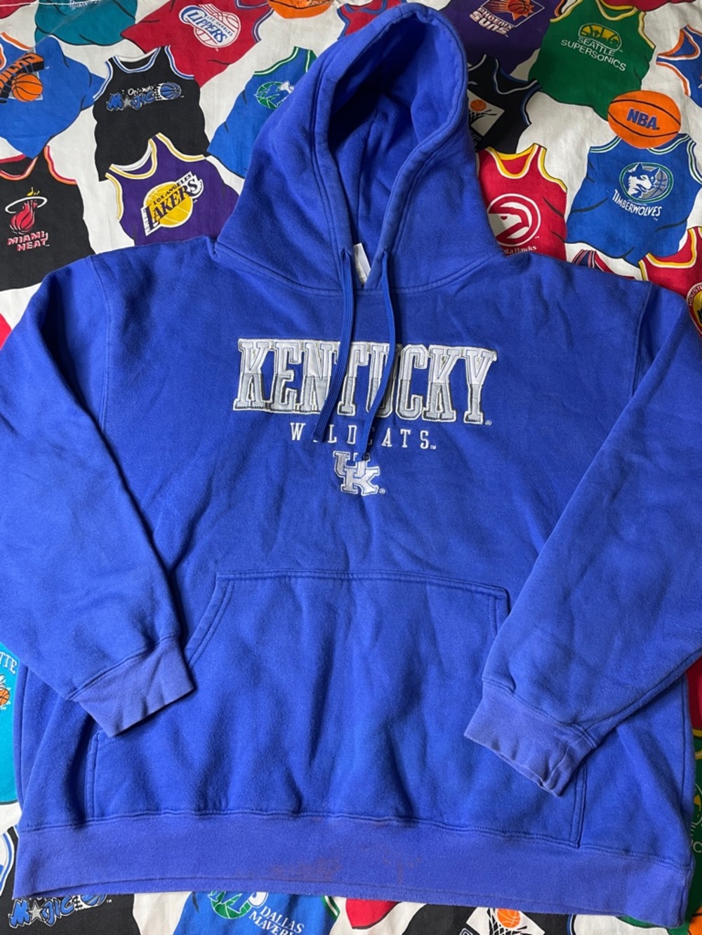 Vintage Champion Kentucky Wildcats Embroidered Hooded Sweatshirt